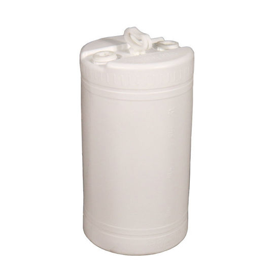 Picture of 20 Gallon White Plastic Tight Head Drum, 2" & 2" Fittings, UN Rated