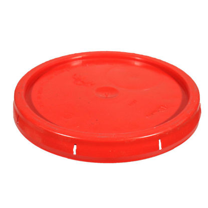 Picture of Red HDPE Tear Tab Cover for Plastic Pails 3.5 - 6 Gallons