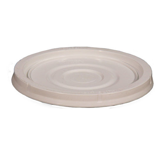 Picture of White HDPE Tamper Evident Cover for 1 Gallon Plastic Pails