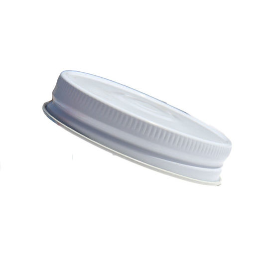 Picture of 70G-450 White/White Metal Cap with Button, Plastisol Liner