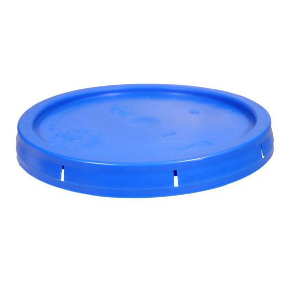 Picture of Blue HDPE Tear Tab Cover for Plastic Pails 3.5 - 6 Gallons, UN Rated for Solids