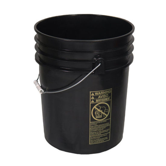 5 Gallon Black Regrind Plastic Pail, Metal Handle