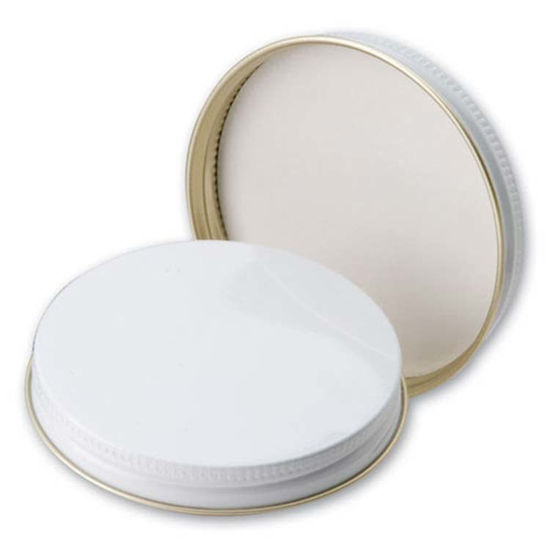 Picture of 70 mm White Metal Screw Cap w/ Poly Liner