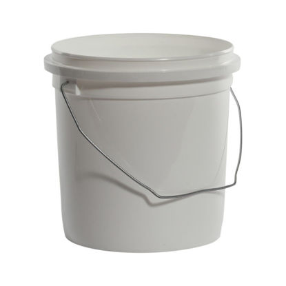 5 Gallon Plastic Bucket, Open Head, 100 Mil - White