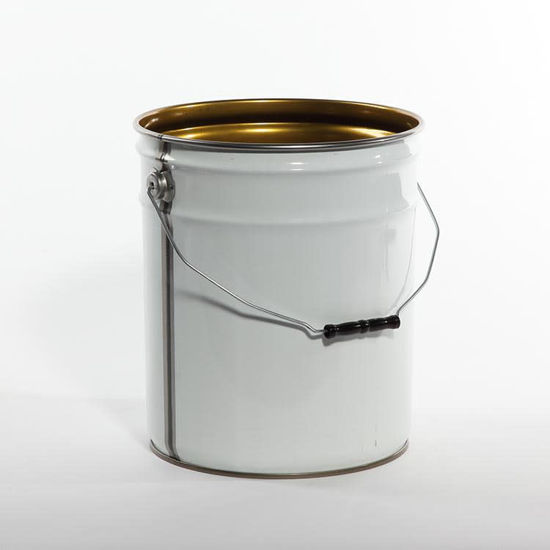 Picture of 5 Gallon White Open Head Pail, Phenolic Lined, UN Rated