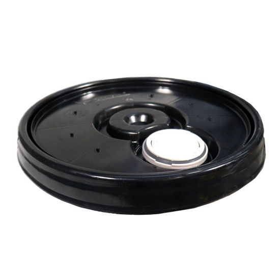 Picture of Black HDPE Cover for Plastic Pails 3.5 - 6 Gallons, UN Rated, All Plastic Spout