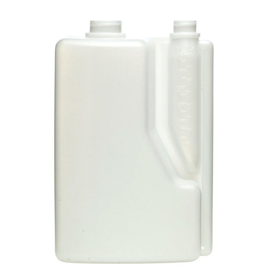 Picture of 2 Liter Natural HDPE Twin Neck Bettix, 28-410, 120 ml Chamber, 88 Gram