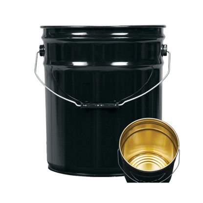 Picture of 5 Gallon Black Open Head Pail, Phenolic Lined, UN Rated
