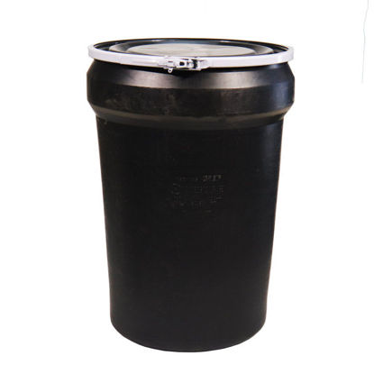Picture of 30 Gallon Black Plastic Open Head Nestable Drum