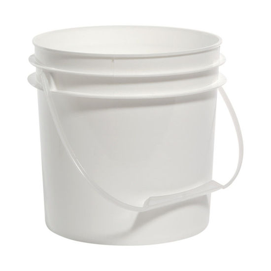 Picture of 1 Gallon White HDPE Open Head Pail with Plastic Handle