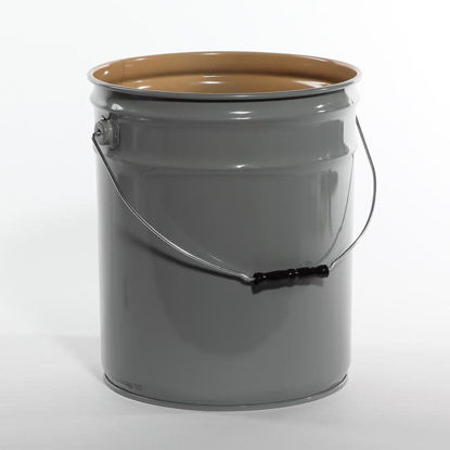 Picture of 5 Gallon Gray Open Head Pail, Buff Epoxy Phenolic Lined, UN Rated