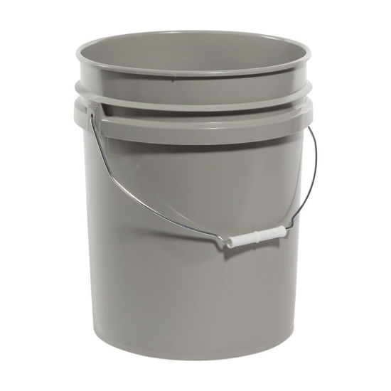 Picture of 5 Gallon Gray HDPE Open Head Pail, UN Rated