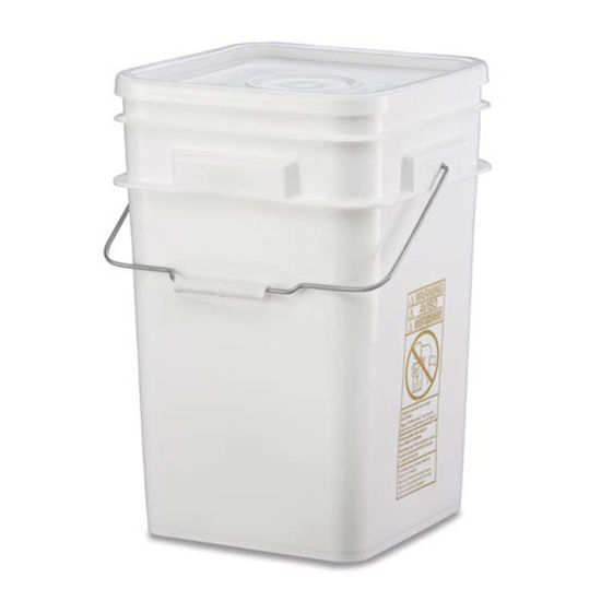 Picture of 4.25 Gallon White HDPE Square Open Head Pail