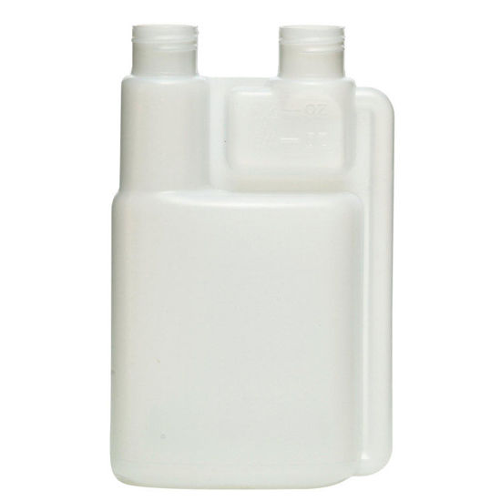 Picture of 32 oz Natural HDPE Twin Neck Bettix, 28-410, 1 oz Chamber, Fluorinated Level 5