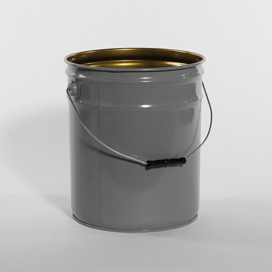 2.5 Gallon Gray Open Head Pail, Phenolic Lined, UN Rated. Pipeline Packaging