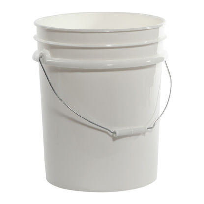 Picture of 5 Gallon White HDPE Open Head Pail w/ Metal Handle, UN Rated