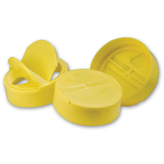 Picture of 63-485 Yellow PP Hinged Tri Pour Cap