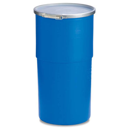 Picture of 15 Gallon Blue Plastic Open Head Drum