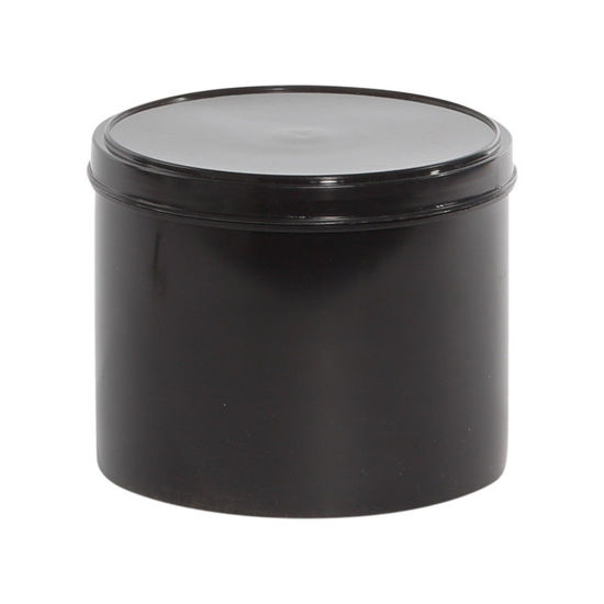 Picture of 80 oz Black Plastic Can, 502x602 w/ Lid