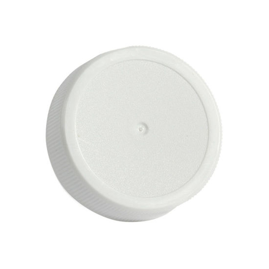Picture of 38-400 White PP Matte Top, Ribbed Sides Cap w/ S105 FS1-16 Heat Seal for PE or PP Liner