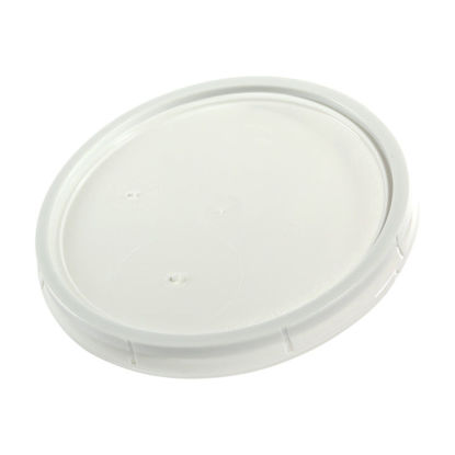 Picture of White HDPE Tear Tab Cover for Straight Sided Pails for 3.5 - 6 Gallon Pails