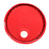 Picture of Red HDPE Tear Tab Cover for Plastic Pails 3.5 - 6 Gallons, All Plastic Spout