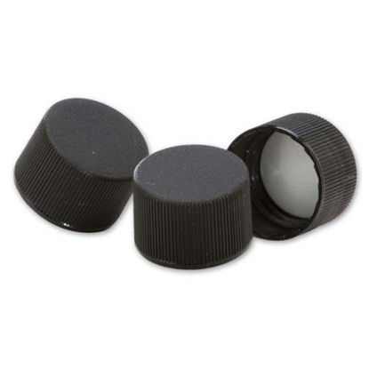 Picture of 24-410 Black PP Smooth Top, Ribbed Sides Cap with F217 Liner