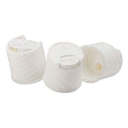 Picture of 24-410 White PP Ribbed Sides Disc Top Cap