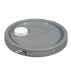 Picture of Gray HDPE Tear Tab Cover with Plastic Spout for 3.5 - 6 Gallon Pails, UN Rated