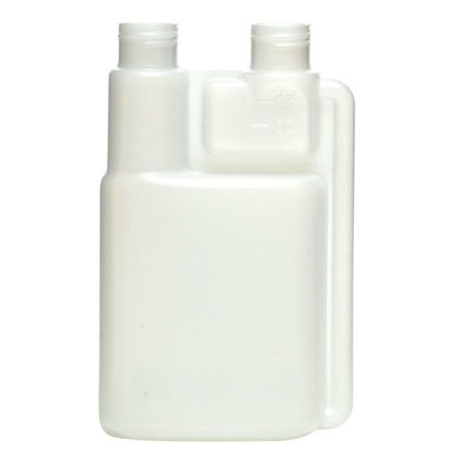 Picture of 8 oz Natural HDPE Twin Neck Bettix, 24-410, 1/2 oz Chamber, Fluorinated Level 9