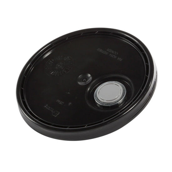 Picture of Black HDPE Short Skirt Cover w/ Rieke Flex Spout, UN Rated for 3.5 - 6 Gallon Pails