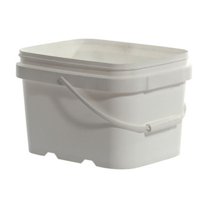 Picture of 1.32 Gallon White HDPE Open Head Pail w/ Plastic Handle