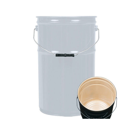 Picture of 7 Gallon Gray Open Head Pail, Double Buff Epoxy Phenolic Lined, UN Rated