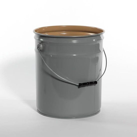 Picture of 5 Gallon Gray Open Head Pail, Buff Epoxy Phenolic Lined, UN Rated