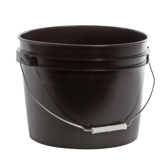 Picture of 12 liter Black HDPE Open Head Pail