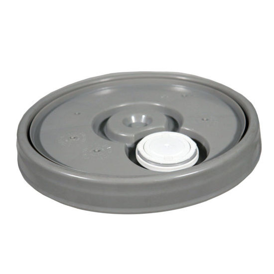 Picture of Gray HDPE Cover with Plastic Spout for 3.5 - 6 Gallon Pails