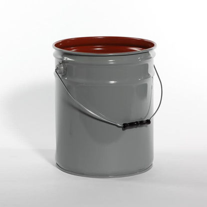 Picture of 5 Gallon Gray Open Head Pail, Red Phenolic Lined