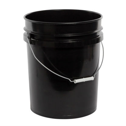 Picture of 5 Gallon Black HDPE Open Head Pail w/ Metal Handle