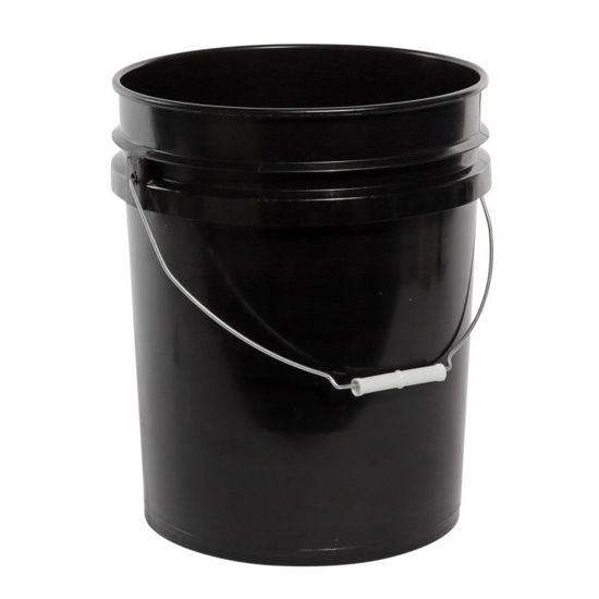 Picture of 5 Gallon Black HDPE Open Head Pail w/ Metal Handle