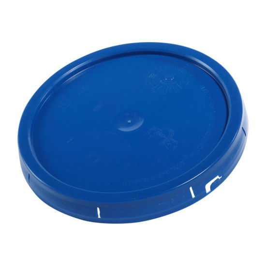 Picture of Blue HDPE Tear Tab Cover, UN Rated for Solids (EPDM Gasket) for 3.5 - 6 Gallon Pails