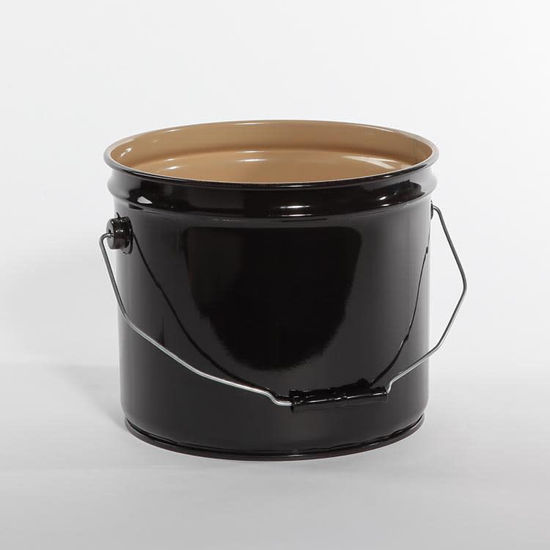 Picture of 3.5 Gallon Black Open Head Pail, Double Buff Epoxy Phenolic Lined, UN Rated