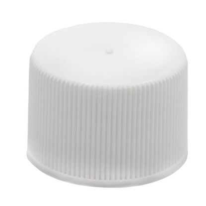 Picture of 24-410 WHITE PP MATTE TOP RIBBED SIDES CAP, HEAT SEAL FOR PET, CONTINUOUS THREAD