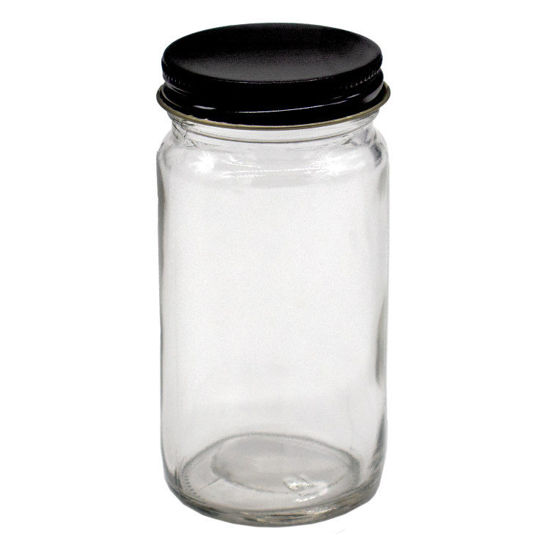 Picture of 4 oz Flint Glass AC Jar, 48-400 with Black Cap