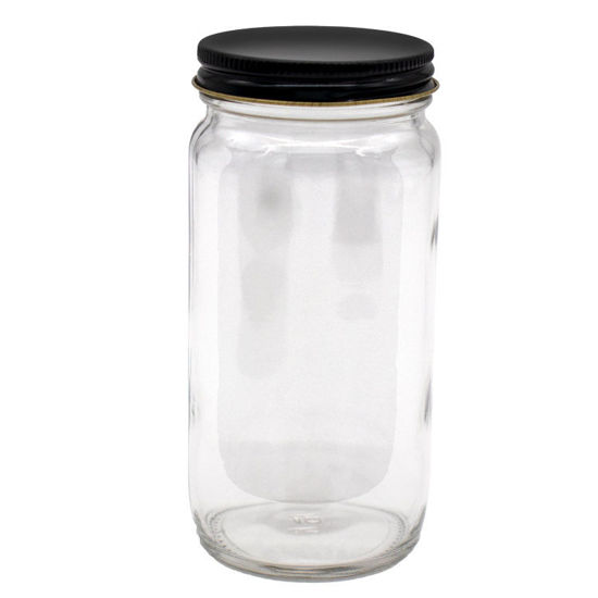 Picture of 8 oz Flint Glass AC Jar, 58-400 with Black Cap