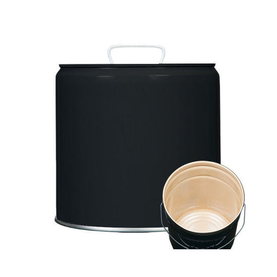 Picture of 3.5 Gallon Black Tight Head, Buff Epoxy Phenolic Lined w/ Screw Cap, UN Rated