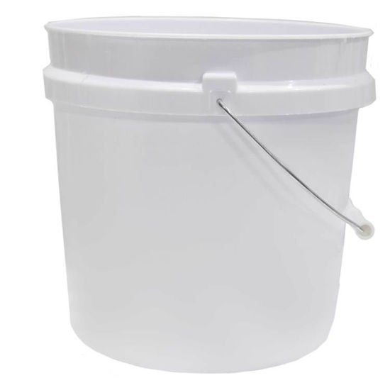 Picture of 2 GALLON WHITE HDPE OPEN HEAD PAIL W/ METAL HANDLE