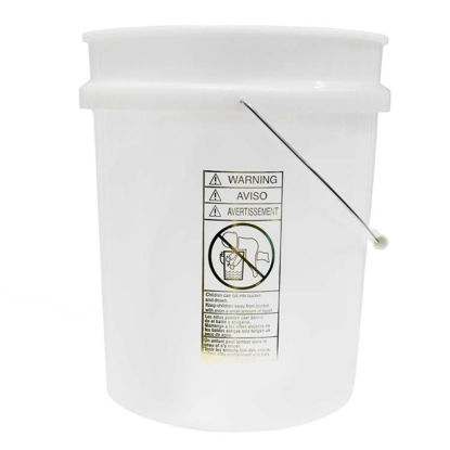 Picture of 5 GALLON NATURAL HDPE OPEN HEAD PAIL W/ CHILD WARNING LABEL, METAL HANDLE