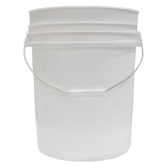 Picture of 5 GALLON WHITE HDPE OPEN HEAD PAIL, FOOD GRADE_FLAMED