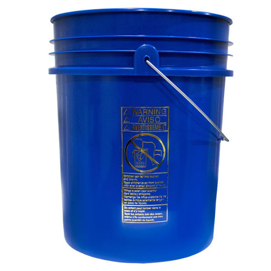 Picture of 5 GALLON CHEVRON BLUE HDPE OPEN HEAD PAIL W/ CHILD WARNING LABEL