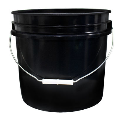 Picture of 3.5 GALLON BLACK HDPE OPEN HEAD PAIL